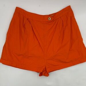 Maeve by Anthropology Orange Pleated Poplin Shorts